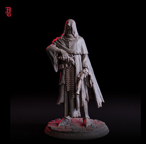 Human Dark Gunslinger Fighter PC NPC | 28mm, 32mm,54mm,75mm,100mm Scales | Player Character D&D 5e Pathfinder Figurine | Flesh of Gods