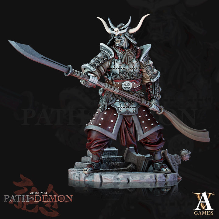 Samurai Demon, Undead Fighter, Senshi Unpainted Miniature D&amp;D 5e | 28mm,32mm,54mm,75mm,100mm Scales | Dungeons and Dragons | Pathfinder |