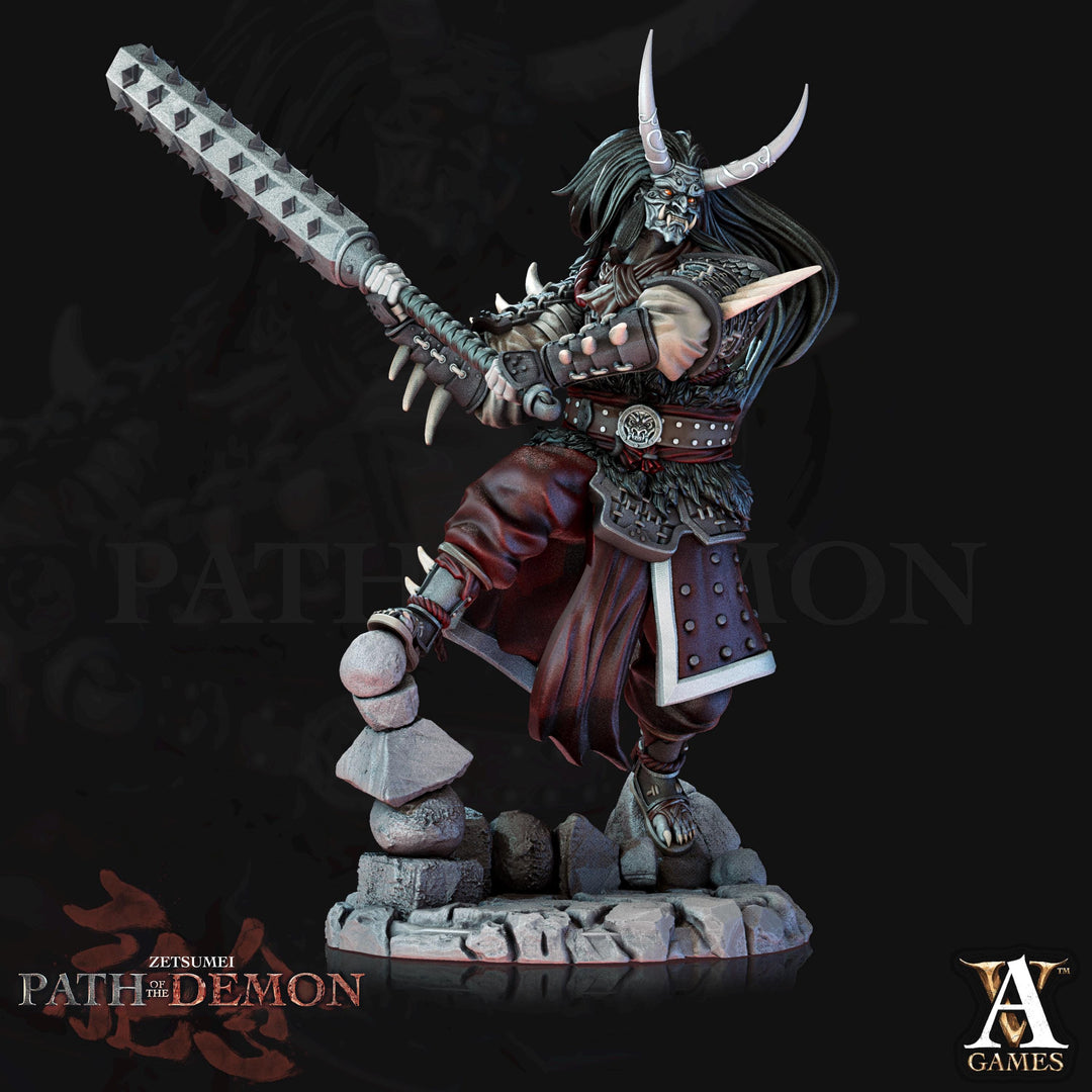Samurai Demon, Undead Fighter, Senshi Unpainted Miniature D&amp;D 5e | 28mm,32mm,54mm,75mm,100mm Scales | Dungeons and Dragons | Pathfinder |