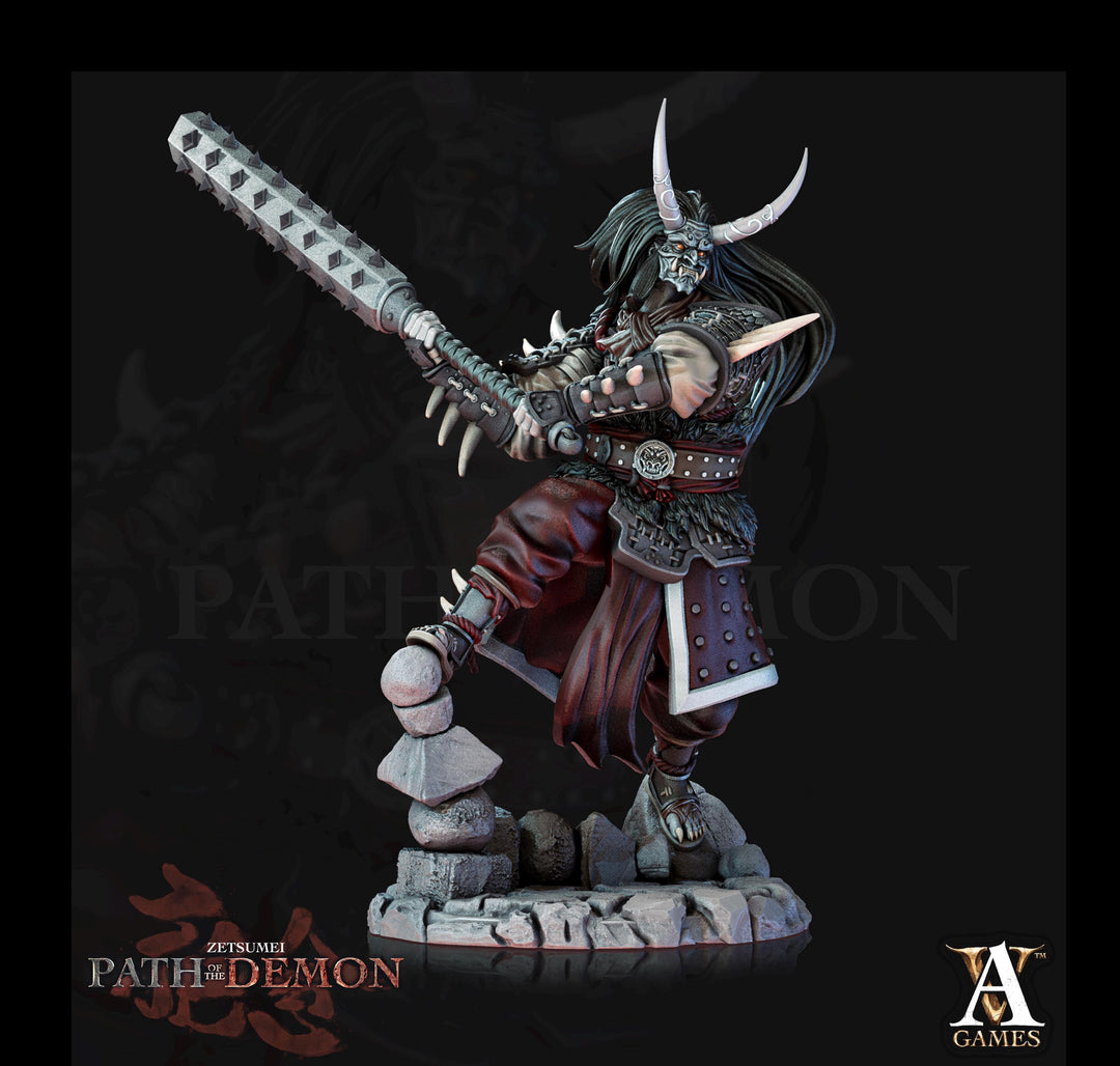 Samurai Demon, Undead Fighter, Senshi Unpainted Miniature D&D 5e | 28mm,32mm,54mm,75mm,100mm Scales | Dungeons and Dragons | Pathfinder |