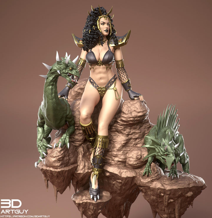 Goddess of Evil, Dragon Goddess | Unpainted Miniature D&amp;D 5e | 28mm, 32mm,54mm,75mm,100mm Scales | Dungeons and Dragons | Pathfinder