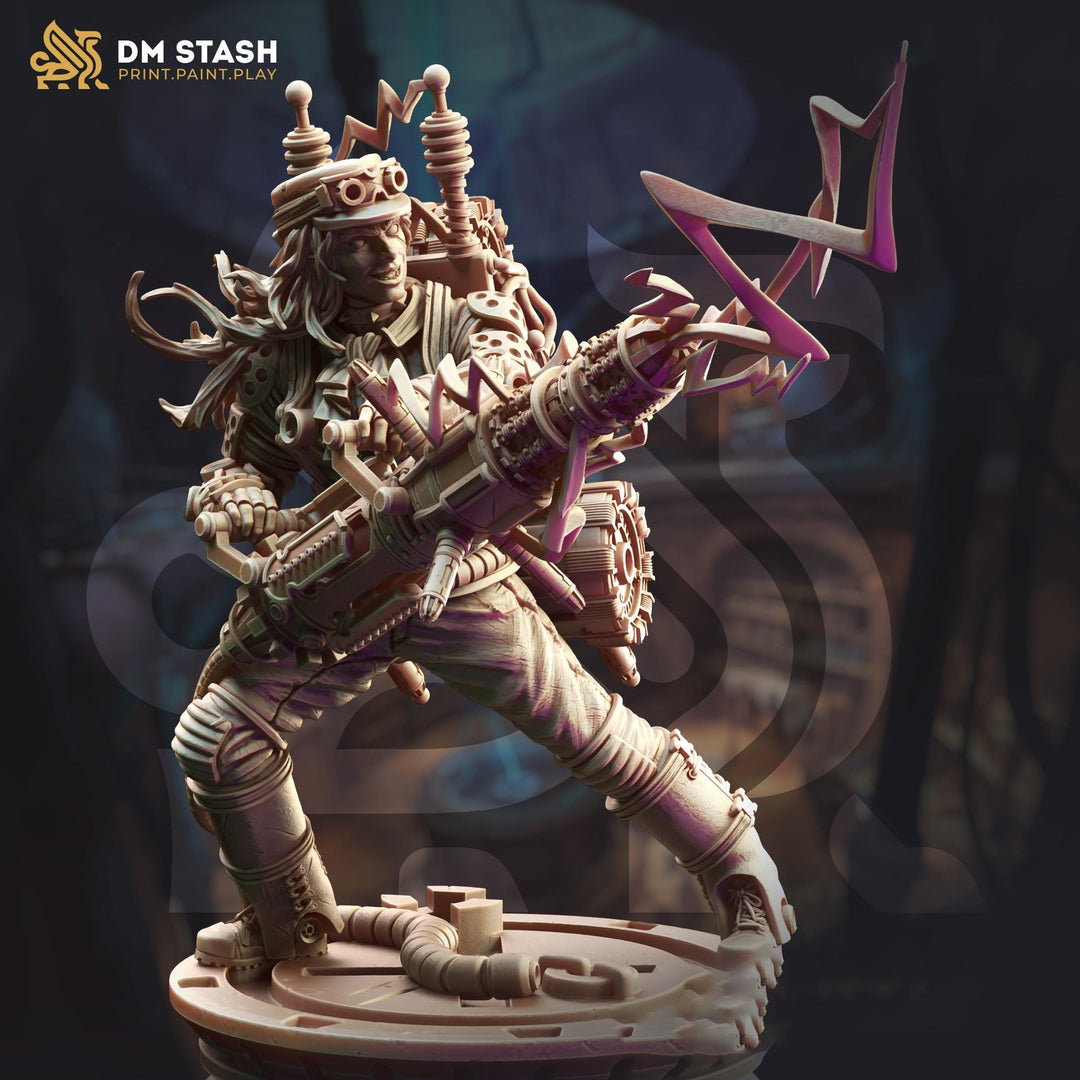 Human Female Artificer Artillerist PC/ NPC Mini | 28mm,32mm,54mm,75mm,100mm Scale | Dungeons and Dragons 5e | Pathfinder | DM Stash
