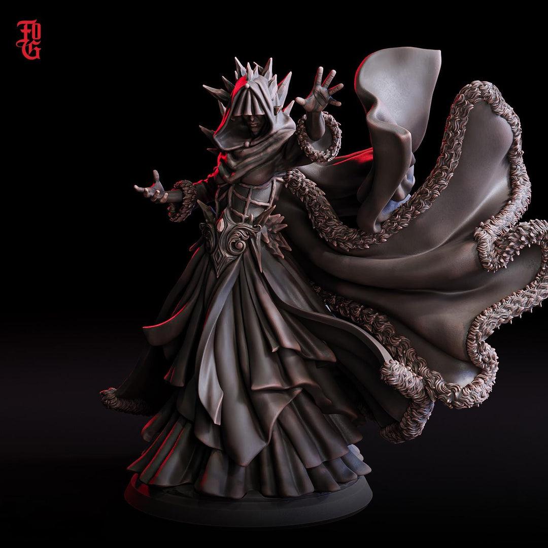 Sorlock, Warlock, Sorcerer Wizard | 28mm,32mm,54mm,75mm,100mm Scale |Player Character Mini| D&D 5e Pathfinder Figurine | Flesh of Gods