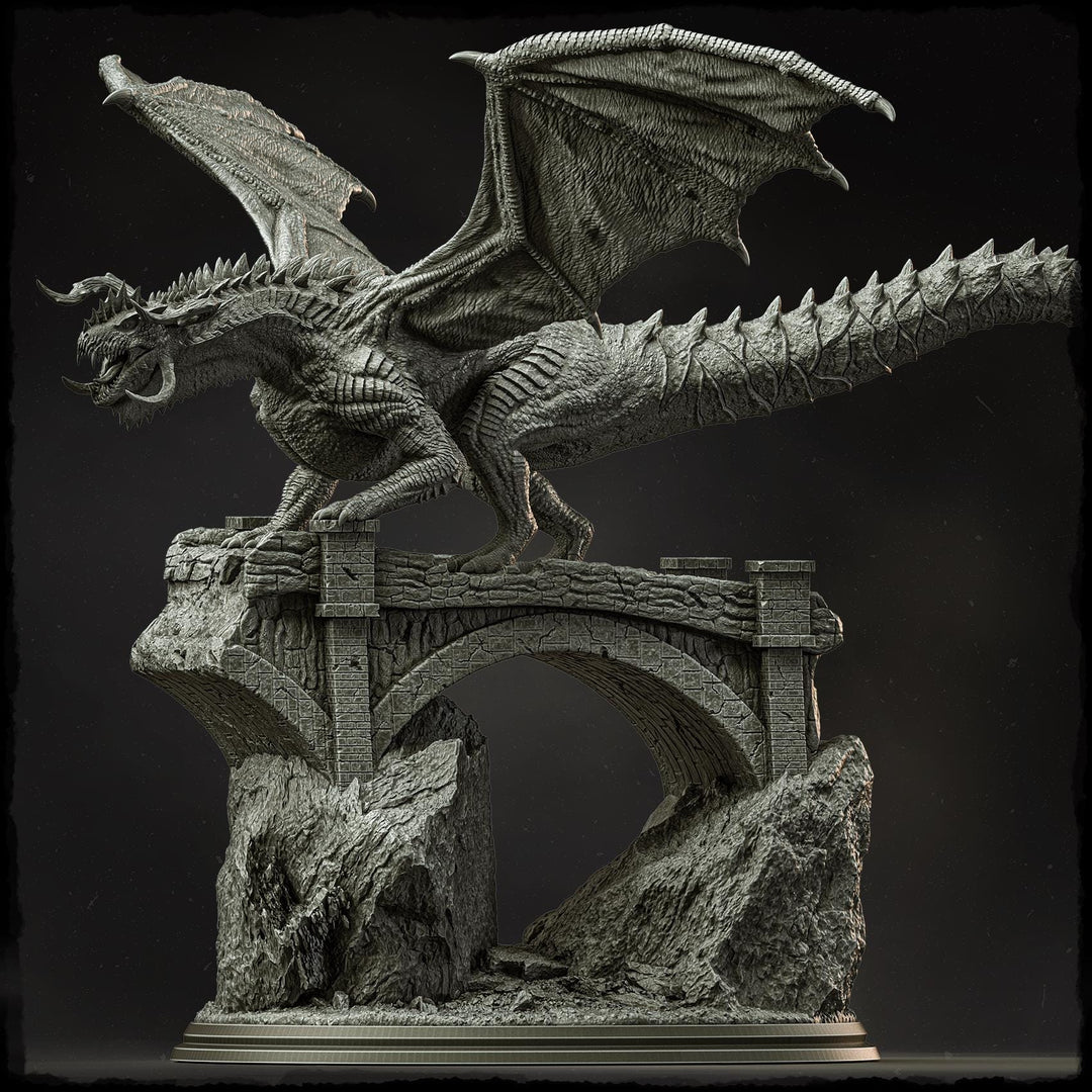 Chromatic Dragon (4 sizes) D&amp;D Miniature | 220mm Long, 230mm Wing Span | Resin Dragon Statue | Figurine | Dungeons and Dragons 5e