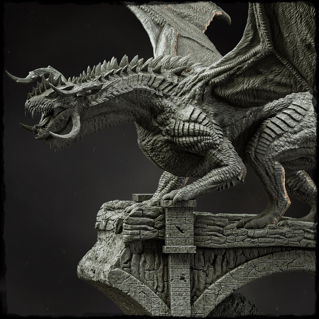 Chromatic Dragon (4 sizes) D&D Miniature | 220mm Long, 230mm Wing Span | Resin Dragon Statue | Figurine | Dungeons and Dragons 5e