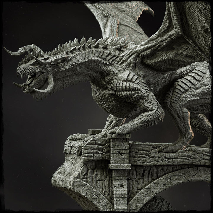 Chromatic Dragon (4 sizes) D&amp;D Miniature | 220mm Long, 230mm Wing Span | Resin Dragon Statue | Figurine | Dungeons and Dragons 5e