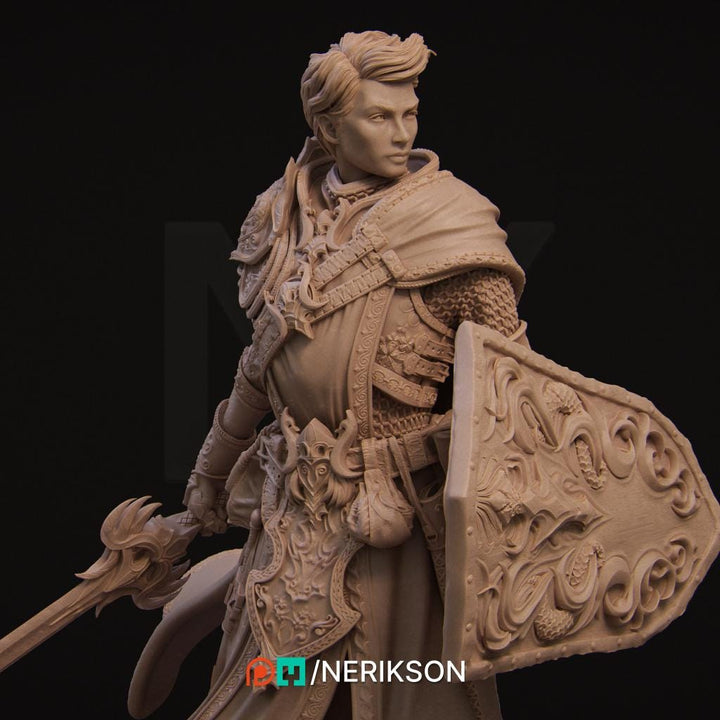 Human Paladin. Cleric, Fighter PC/ NPC Unpainted Figure | 28mm,32mm,54mm,75mm,100mm Scales | Dungeons &amp; Dragons Pathfinder |NERIKSON