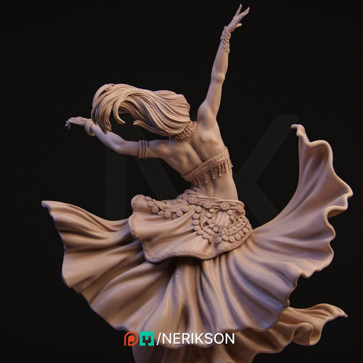 Female Bard College of Dance UNPAIINTED Miniature | 28mm, 32mm,54mm,75mm,100mm,140mm Scales | Dungeons &amp; Dragons 5E | NERIKSON