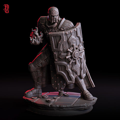 Fighter Eldritch Knight, Cleric PC / NPC Unpainted Mini | 28mm, 32mm,54mm75mm,100mm Scales | D&D 5e Pathfinder Figurine | Flesh of Gods