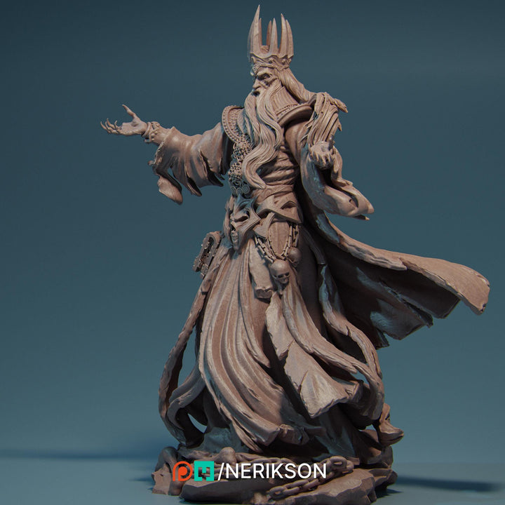 Lich, Evil Wizard, Undead Monster Unpainted Miniature | 28mm,32mm,54mm,75mm, 100mm, 140mm Scales | D&amp;D 5E Pathfinder | NERIKSON