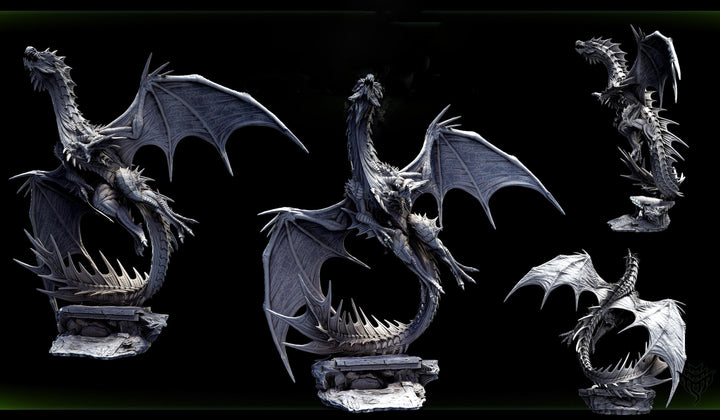 Legendary Chromatic Green Dragon (4 sizes) D&amp;D Unpainted Miniature | 230mm Height | Resin Figurine |Dungeons and Dragons 5e Pathfinder