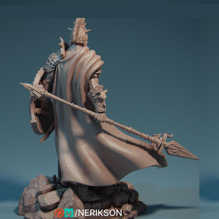 Human Fighter Polearm Master w/ Shield PC/ NPC Unpainted Figure | 28mm,32mm,54mm,75mm,100mm Scales | Dungeons &amp; Dragons Pathfinder |NERIKSON
