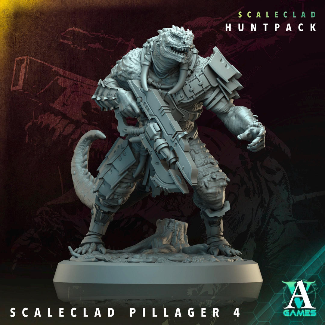 Sci-Fi Miniature Alien Shapers, Scaleclad Pillager | 28mm,32mm, 54mm, 75mm,100mm Scales | Resin Mini | Archvillain Games