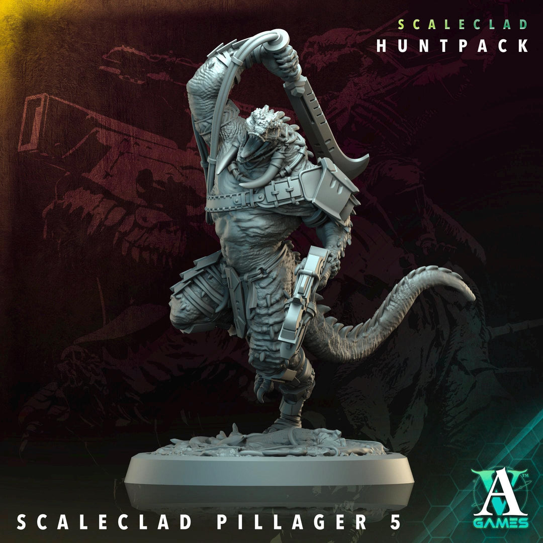 Sci-Fi Miniature Alien Shapers, Scaleclad Pillager | 28mm,32mm, 54mm, 75mm,100mm Scales | Resin Mini | Archvillain Games
