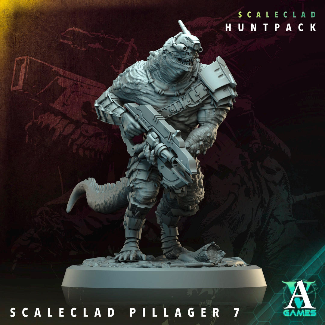 Sci-Fi Miniature Alien Shapers, Scaleclad Pillager | 28mm,32mm, 54mm, 75mm,100mm Scales | Resin Mini | Archvillain Games