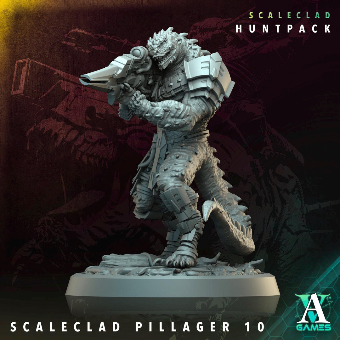 Sci-Fi Miniature Alien Shapers, Scaleclad Pillager | 28mm,32mm, 54mm, 75mm,100mm Scales | Resin Mini | Archvillain Games