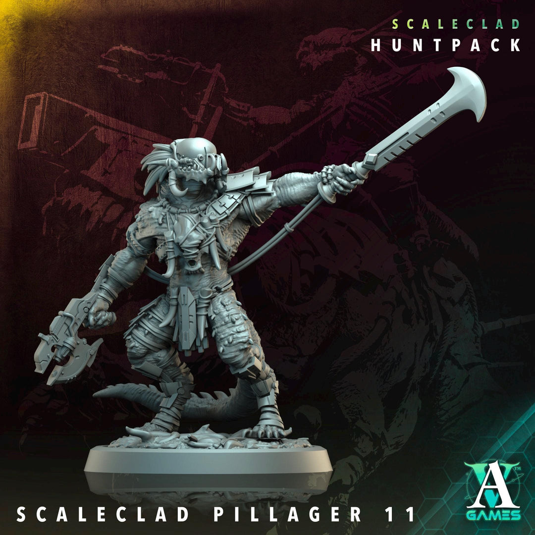 Sci-Fi Miniature Alien Shapers, Scaleclad Pillager | 28mm,32mm, 54mm, 75mm,100mm Scales | Resin Mini | Archvillain Games