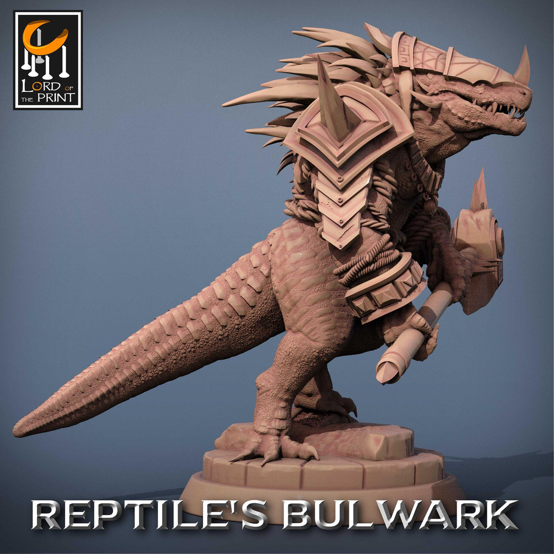 Lizardfolk Lizardman Warrior | 28mm, 32mm,54mm, 75mm, 100mm | Dungeons and Dragons | Unpainted Figure | Rescale Miniatures