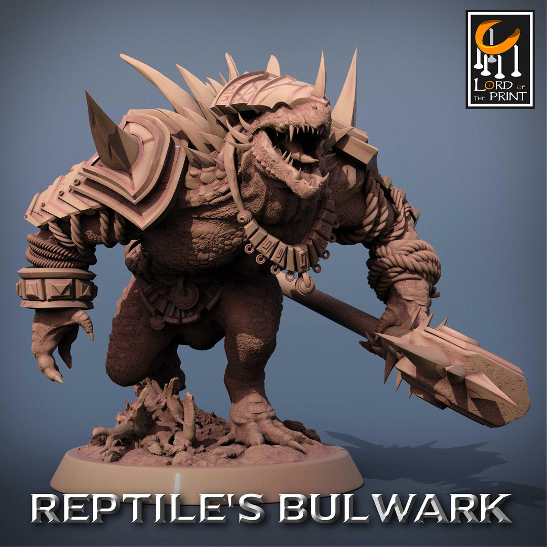 Lizardfolk Lizardman Warrior | 28mm, 32mm,54mm, 75mm, 100mm | Dungeons and Dragons | Unpainted Figure | Rescale Miniatures