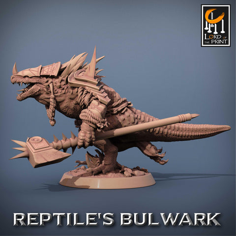Lizardfolk Lizardman Warrior | 28mm, 32mm,54mm, 75mm, 100mm | Dungeons and Dragons | Unpainted Figure | Rescale Miniatures