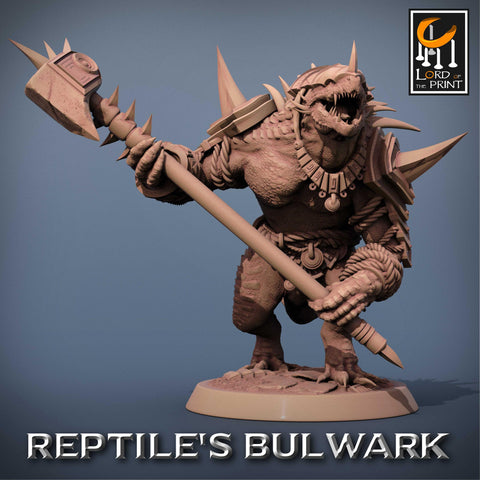 Lizardfolk Lizardman Warrior | 28mm, 32mm,54mm, 75mm, 100mm | Dungeons and Dragons | Unpainted Figure | Rescale Miniatures