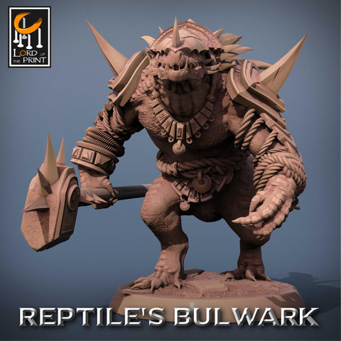 Lizardfolk Lizardman Warrior | 28mm, 32mm,54mm, 75mm, 100mm | Dungeons and Dragons | Unpainted Figure | Rescale Miniatures