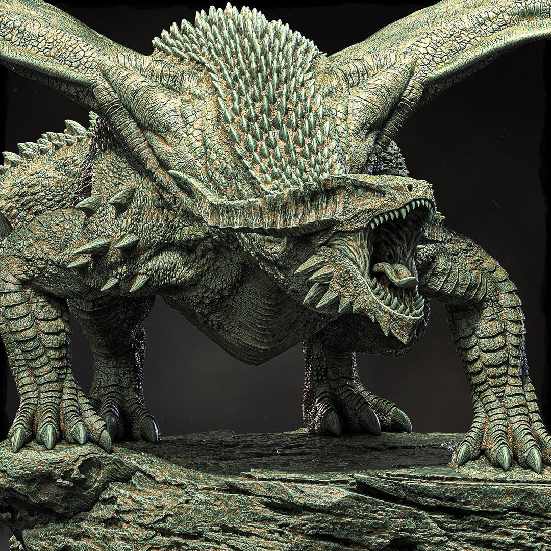 Chromatic Dragon (4 sizes) D&D 5e Unpainted Miniature | 250mm Long, 280mm Wing Span | Resin Dragon Statue | Figurine Dungeons and Dragons 5e