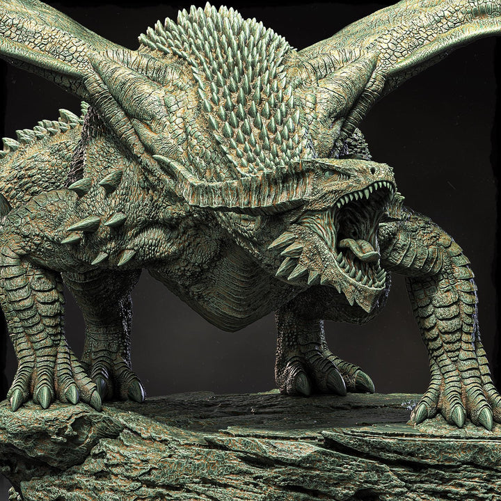 Chromatic Dragon (4 sizes) D&amp;D 5e Unpainted Miniature | 250mm Long, 280mm Wing Span | Resin Dragon Statue | Figurine Dungeons and Dragons 5e