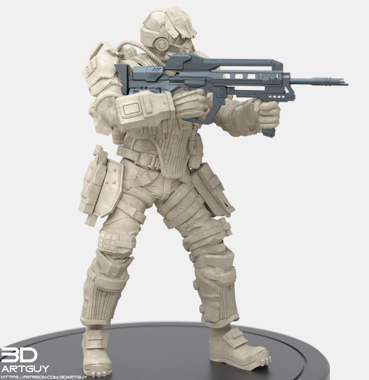 Space Trooper Soldier Sci-Fi miniature | 28mm, 32mm, 50mm, 75mm, 100mm, Scales | Sci-Fi Video Games miniatures | Fan Art | 3Dartguy|