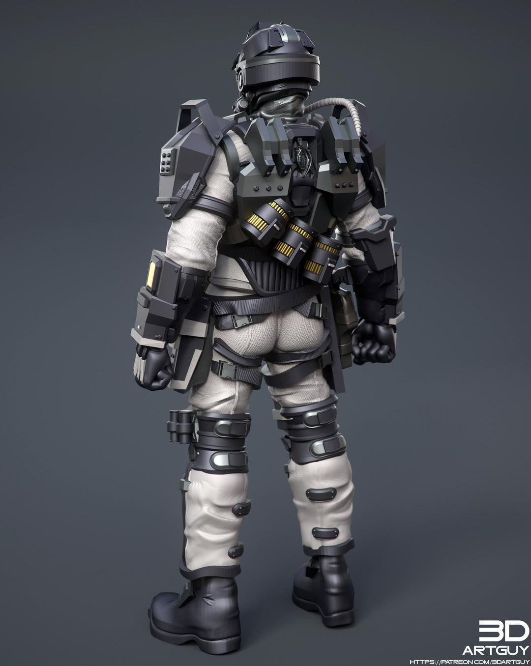 Space Trooper Soldier Sci-Fi UNPAINTED miniature | 28mm,32mm, 50mm, 75mm,100mm Scales | Sci-Fi Video Games miniatures | Fan Art | 3Dartguy|