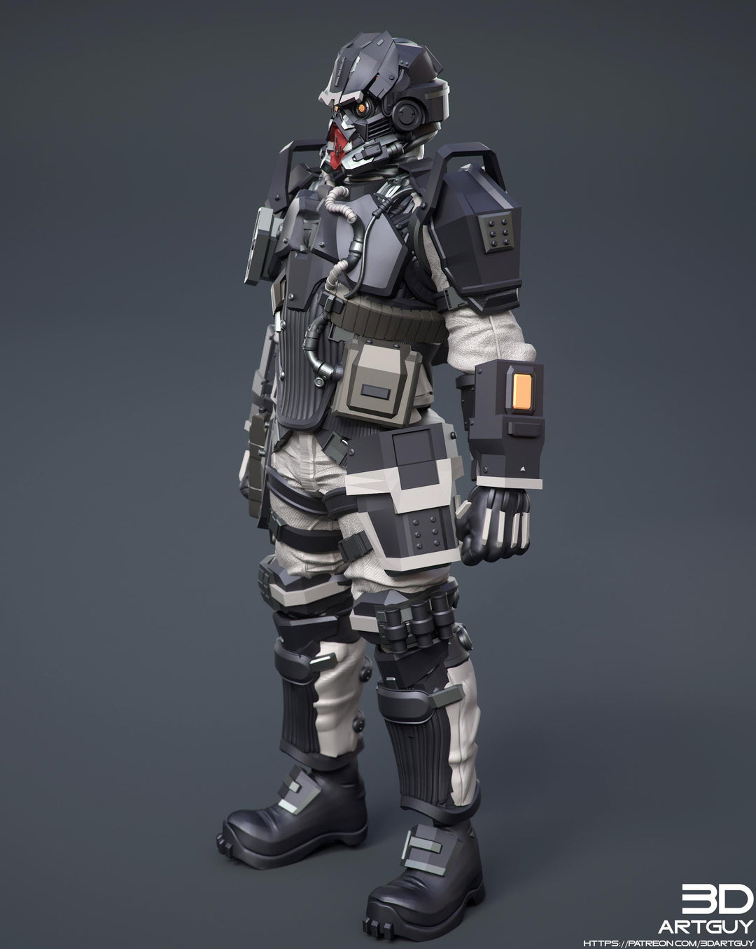 Space Trooper Soldier Sci-Fi UNPAINTED miniature | 28mm,32mm, 50mm, 75mm,100mm Scales | Sci-Fi Video Games miniatures | Fan Art | 3Dartguy|