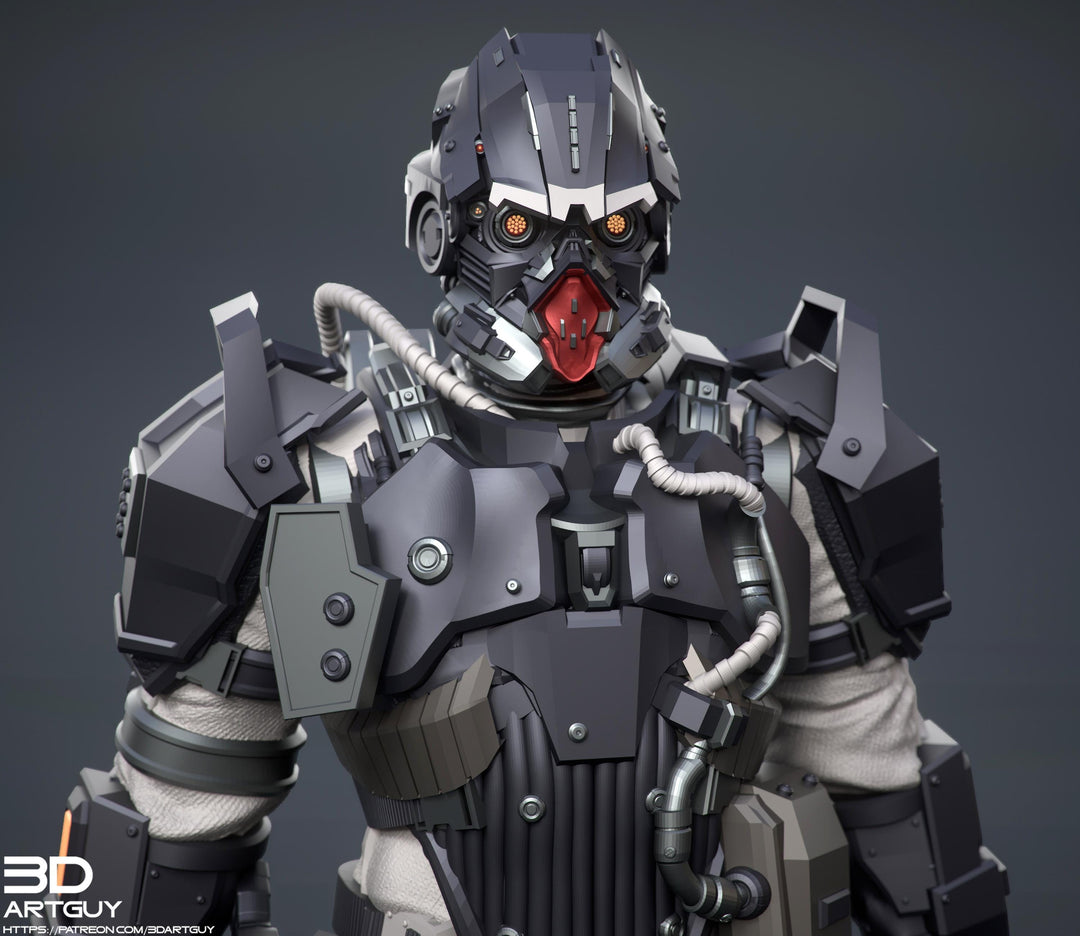 Space Trooper Soldier Sci-Fi UNPAINTED miniature | 28mm,32mm, 50mm, 75mm,100mm Scales | Sci-Fi Video Games miniatures | Fan Art | 3Dartguy|