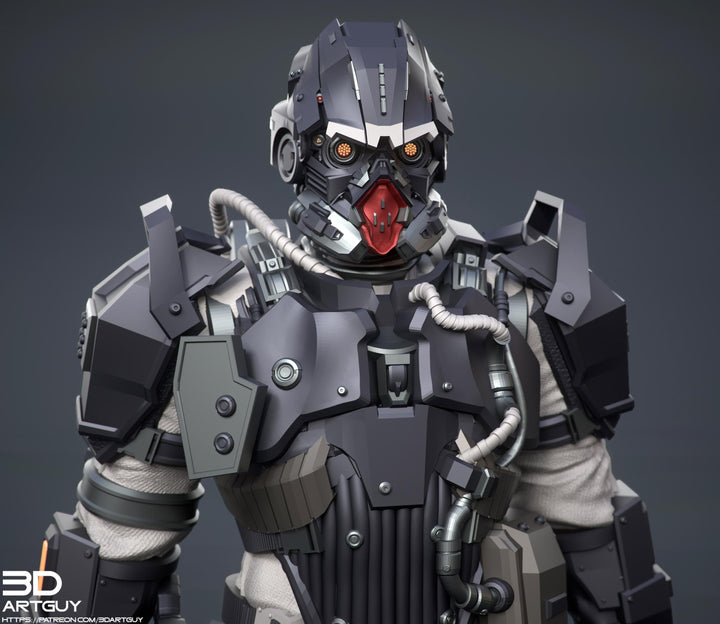 Space Trooper Soldier Sci-Fi UNPAINTED miniature | 28mm,32mm, 50mm, 75mm,100mm Scales | Sci-Fi Video Games miniatures | Fan Art | 3Dartguy|