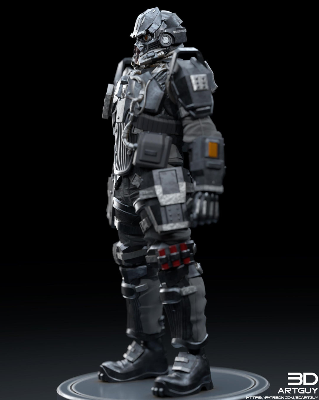 Space Trooper Soldier Sci-Fi UNPAINTED miniature | 28mm,32mm, 50mm, 75mm,100mm Scales | Sci-Fi Video Games miniatures | Fan Art | 3Dartguy|