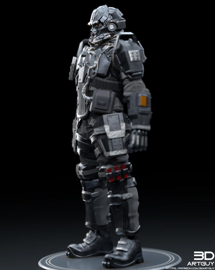Space Trooper Soldier Sci-Fi UNPAINTED miniature | 28mm,32mm, 50mm, 75mm,100mm Scales | Sci-Fi Video Games miniatures | Fan Art | 3Dartguy|