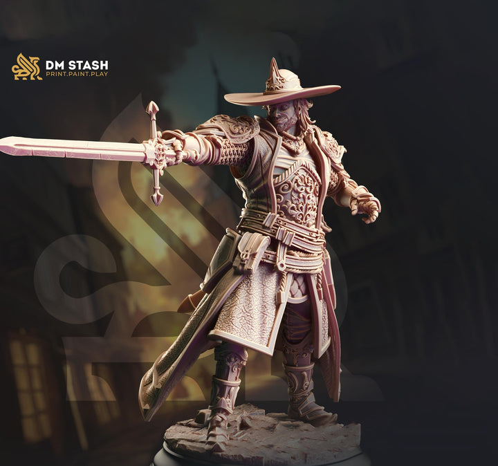 Human Fighter, Witch Hunter, Inquisitor, Cleric | Unpainted Miniature | 28mm, 32mm, 54mm,75mm, 100mm Scales | Pathfinder Figure | DnD |