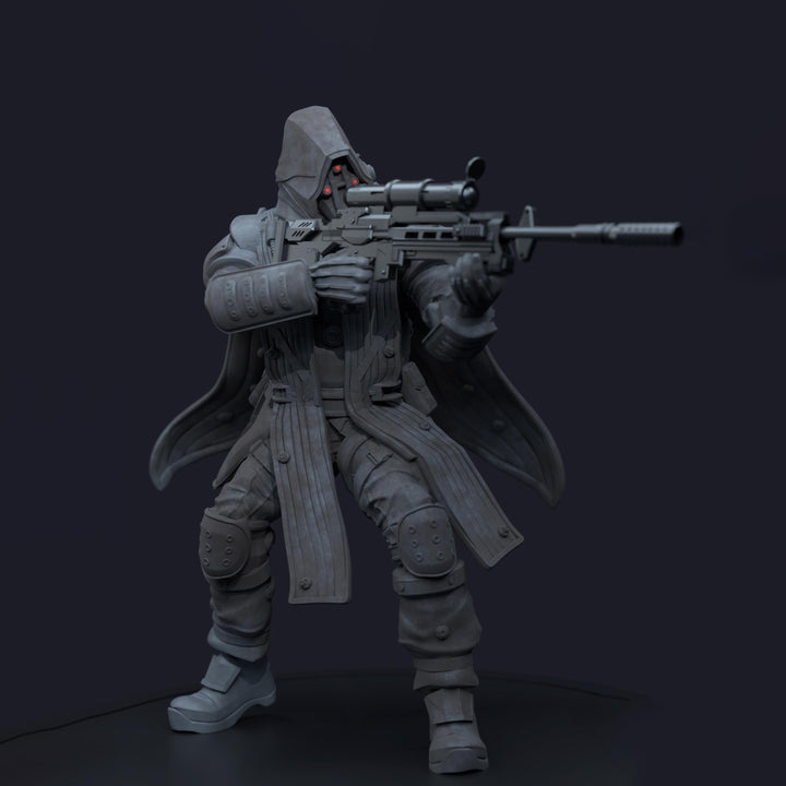 Space Trooper Sniper Sci-Fi UNPAINTED miniature | 28mm,32mm, 50mm, 75mm,100mm Scales | Sci-Fi Video Games miniatures | Fan Art | 3Dartguy|