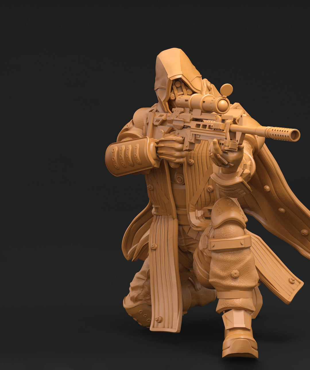 Space Trooper Sniper Sci-Fi UNPAINTED miniature | 28mm,32mm, 50mm, 75mm,100mm Scales | Sci-Fi Video Games miniatures | Fan Art | 3Dartguy|
