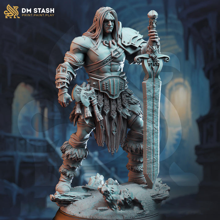 Goliath Human Barbarian Fighter Miniature | 28mm,32mm,54mm,75mm,100mm Scales | Dungeons and Dragons Pathfinder | DM Stash