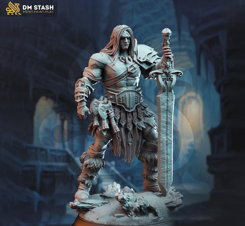 Goliath Human Barbarian Fighter Miniature | 28mm,32mm,54mm,75mm,100mm Scales | Dungeons and Dragons Pathfinder | DM Stash