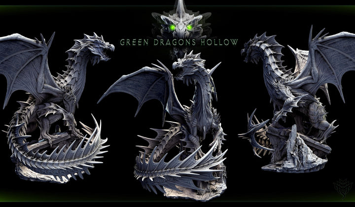Legendary Chromatic Green Dragon (4 sizes) D&amp;D Unpainted Miniature | 206mm Height | Resin Figurine |Dungeons and Dragons 5e Pathfinder