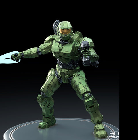 Space Spartan miniature Melee | 28mm, 32mm Scales also 50mm and 100mm | Sci-Fi Video Games miniatures | Fan Art | 3DArtGuy|