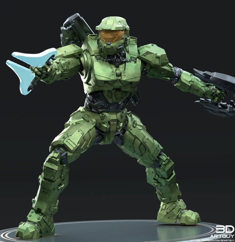 Space Spartan miniature Melee | 28mm, 32mm Scales also 50mm and 100mm | Sci-Fi Video Games miniatures | Fan Art | 3DArtGuy|