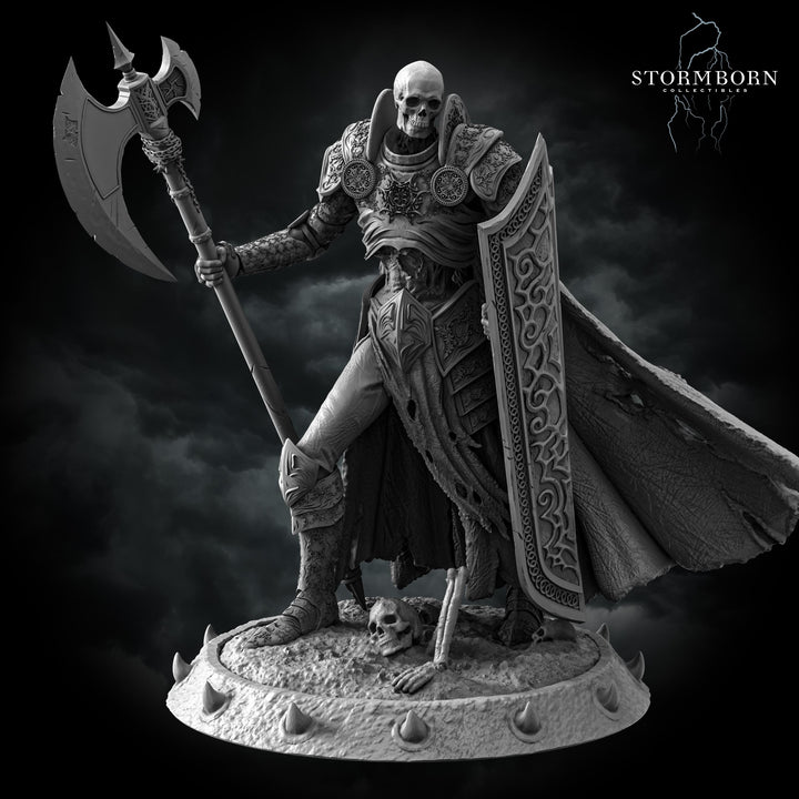 Death Knight | Skeleton Knight Commander | Undead Zombie Knight | 28mm,32mm,54mm ,75mm,100mm Scale | Dungeons &amp; Dragons Miniature Pathfinder