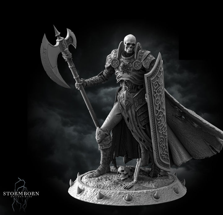 Death Knight | Skeleton Knight Commander | Undead Zombie Knight | 28mm,32mm,54mm ,75mm,100mm Scale | Dungeons &amp; Dragons Miniature Pathfinder
