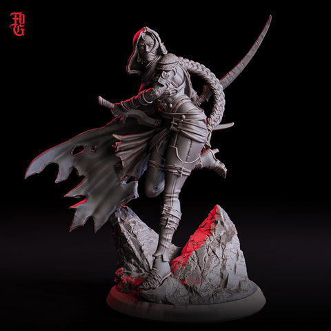 Human Female Rogue, Assassin, also No Mask PC / NPC DnD, Unpainted | 28mm,32mm,54mm,75mm,100mm |Dungeons & Dragons Pathfinder|