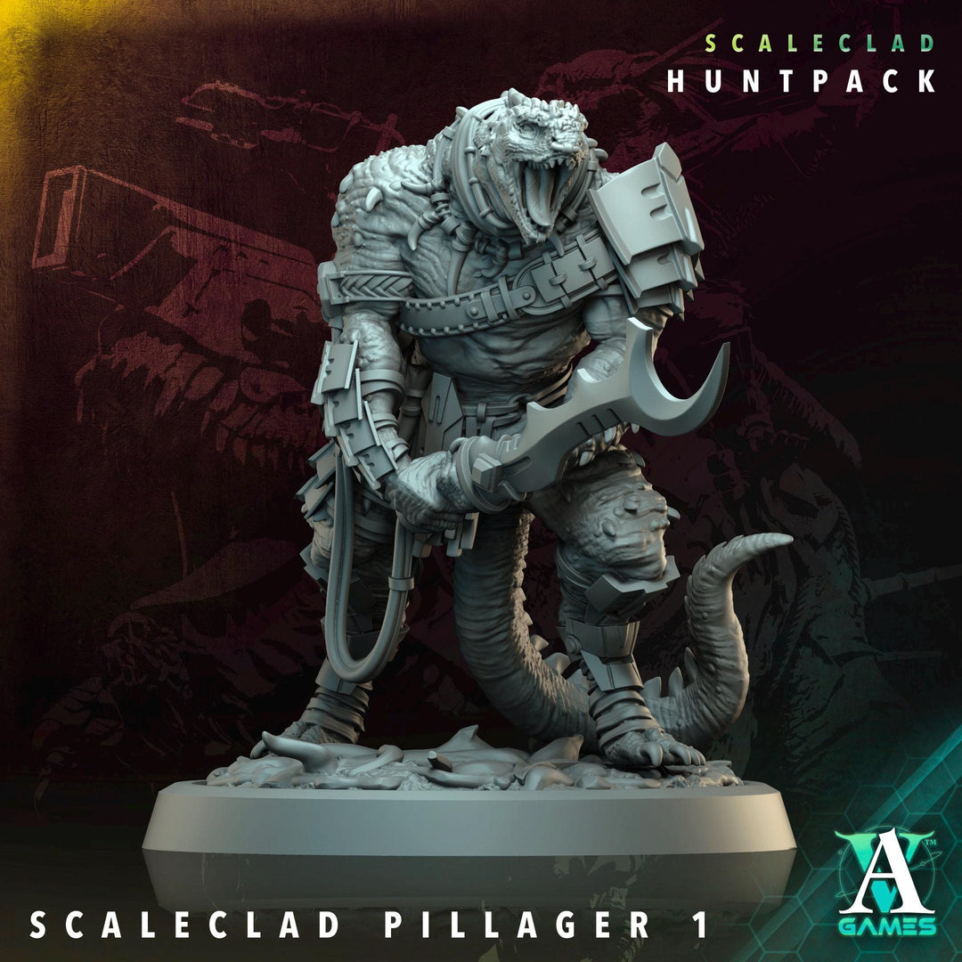 Sci-Fi Miniature Alien Shapers, Scaleclad Pillager | 28mm,32mm, 54mm, 75mm,100mm Scales | Resin Mini | Archvillain Games