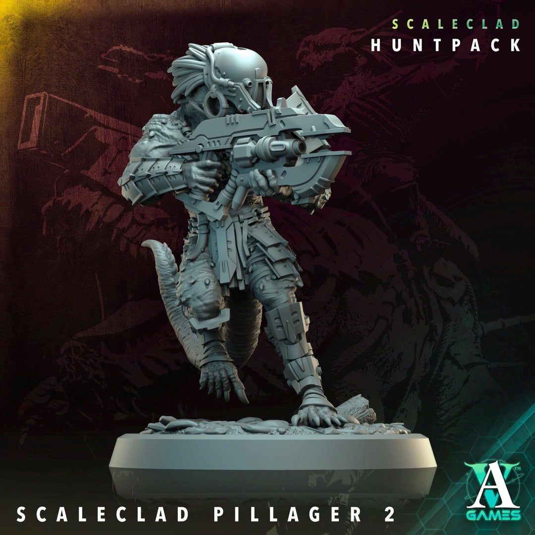Sci-Fi Miniature Alien Shapers, Scaleclad Pillager | 28mm,32mm, 54mm, 75mm,100mm Scales | Resin Mini | Archvillain Games