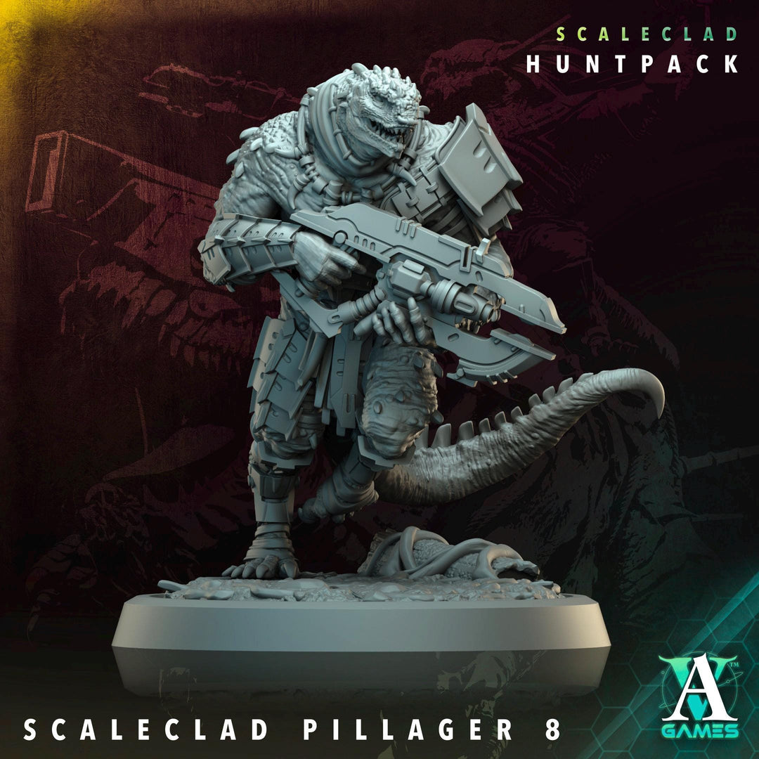 Sci-Fi Miniature Alien Shapers, Scaleclad Pillager | 28mm,32mm, 54mm, 75mm,100mm Scales | Resin Mini | Archvillain Games