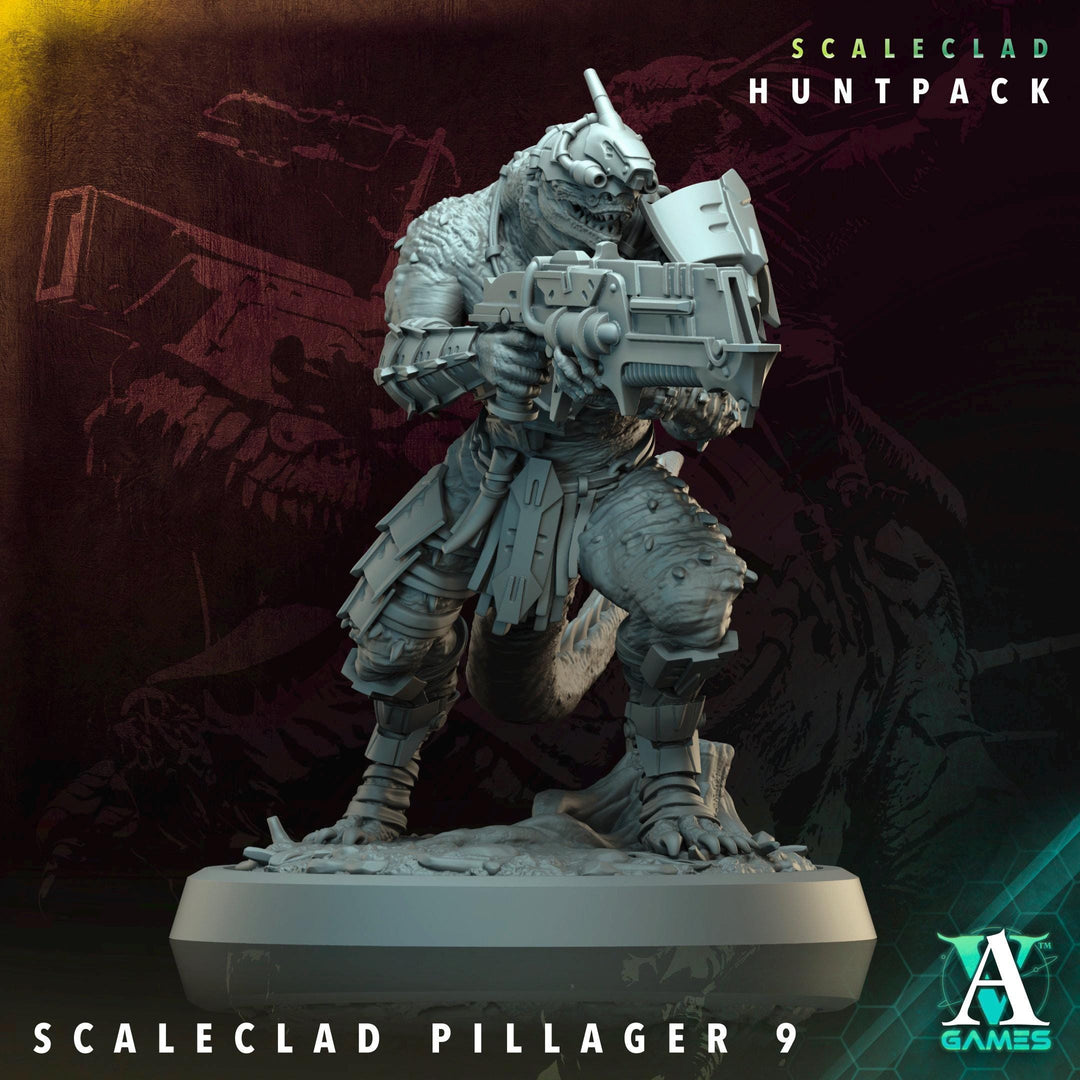 Sci-Fi Miniature Alien Shapers, Scaleclad Pillager | 28mm,32mm, 54mm, 75mm,100mm Scales | Resin Mini | Archvillain Games